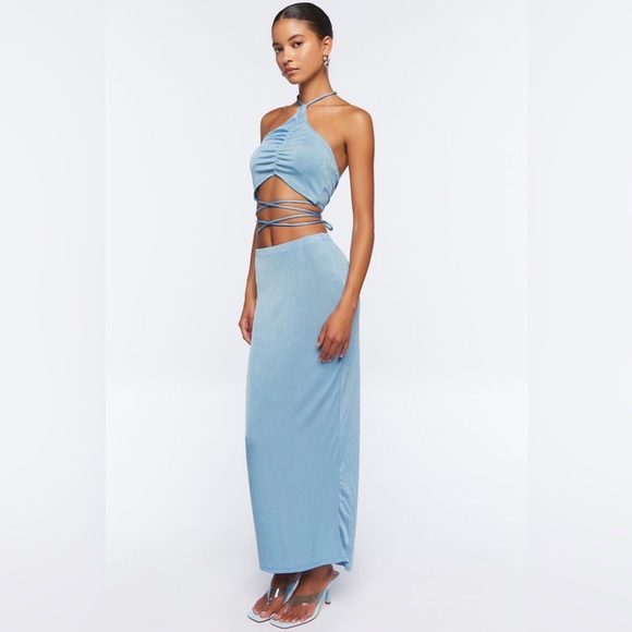 Slinky Halter Top & Maxi Skirt Set - Picture 7 of 11